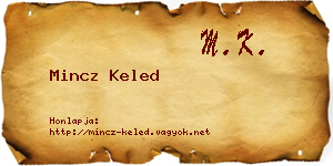 Mincz Keled névjegykártya